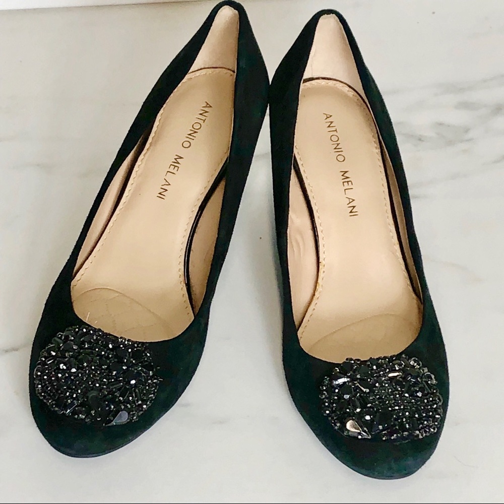 Antonio Melani Sequin Embellished Wedges Size 6.5
